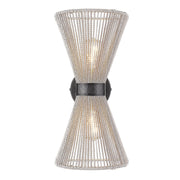 Golden - 6938-2W BLK-BR - Two Light Wall Sconce - Avon - Matte Black