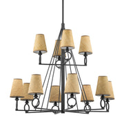 Hudson Valley - 1744-AI - 12 Light Chandelier - Pendelton - Aged Iron