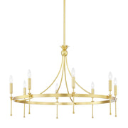 Hudson Valley - 4338-AGB - Eight Light Chandelier - Gates - Aged Brass