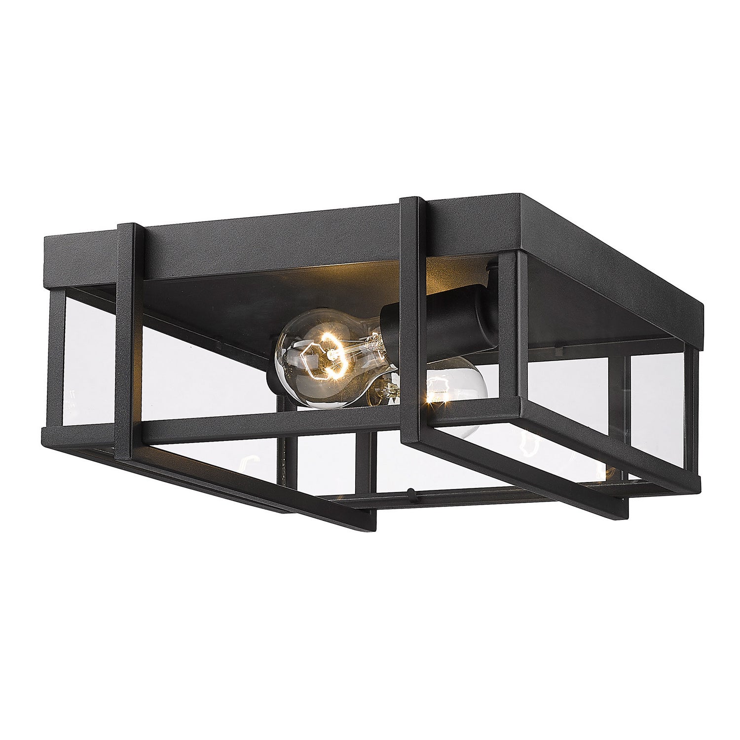 Golden - 6071-OFM NB-CLR - Two Light Outdoor Flush Mount - Tribeca - Natural Black