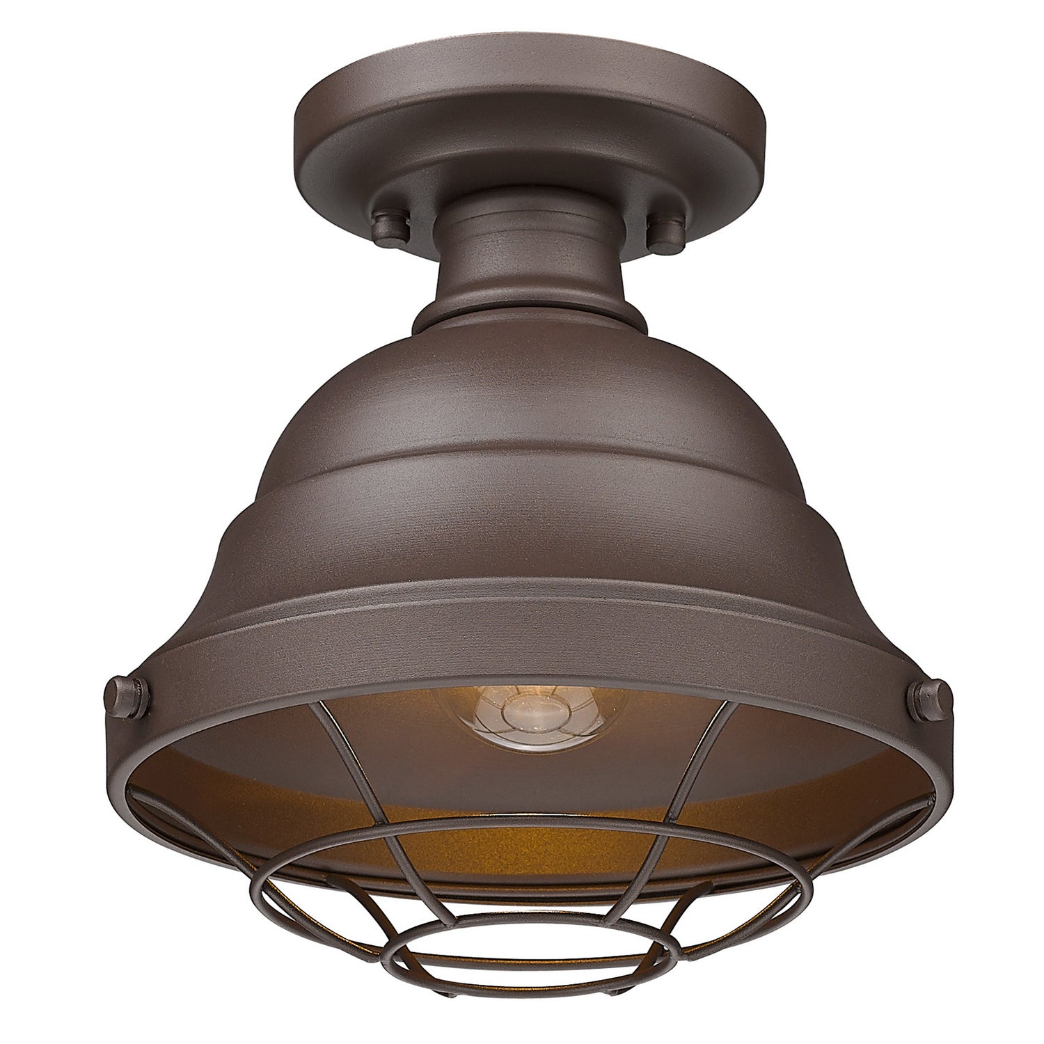 Golden - 7316-OSF TBZ - One Light Outdoor Semi-Flush Mount - Bartlett - Textured Bronze
