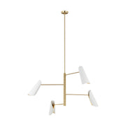 Visual Comfort Studio - AEC1024BBSMWT - Four Light Chandelier - Tresa - Matte White and Burnished Brass