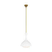 Visual Comfort Studio - AEP1011BBSMWT - One Light Pendant - Lucerne - Matte White and Burnished Brass
