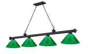Z-Lite - 2306-4MB-PGR - Four Light Billiard - Cordon - Matte Black