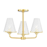 Mitzi - H495603-AGB - Three Light Semi Flush Mount - Irene - Aged Brass