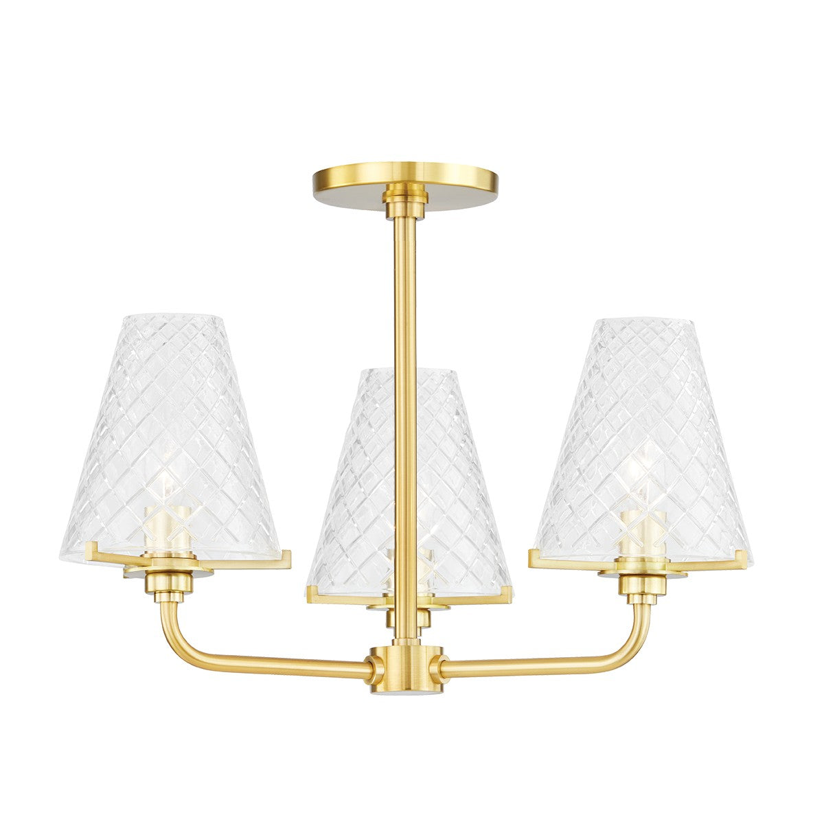 Mitzi - H495603-AGB - Three Light Semi Flush Mount - Irene - Aged Brass