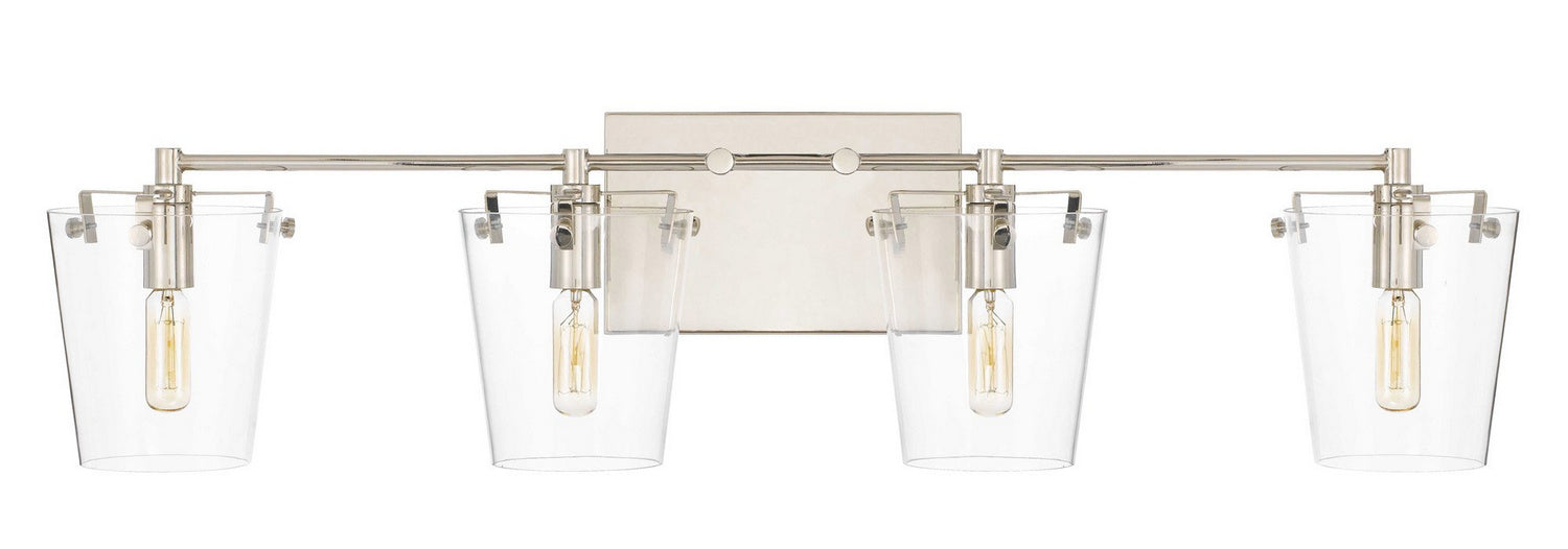 Varaluz - 351B04BLPN - Four Light Bath - Arlo - Black/Polished Nickel