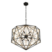 Varaluz - 353P10MBFG - Ten Light Pendant - Marcia - Matte Black/French Gold