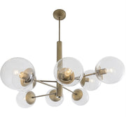 Varaluz - 612730 - Eight Light Chandelier - Mid-Century - Antique Brass
