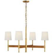 Visual Comfort Signature - SK 5555HAB/DRT-L - LED Chandelier - Elle - Hand-Rubbed Antique Brass and Dark Rattan