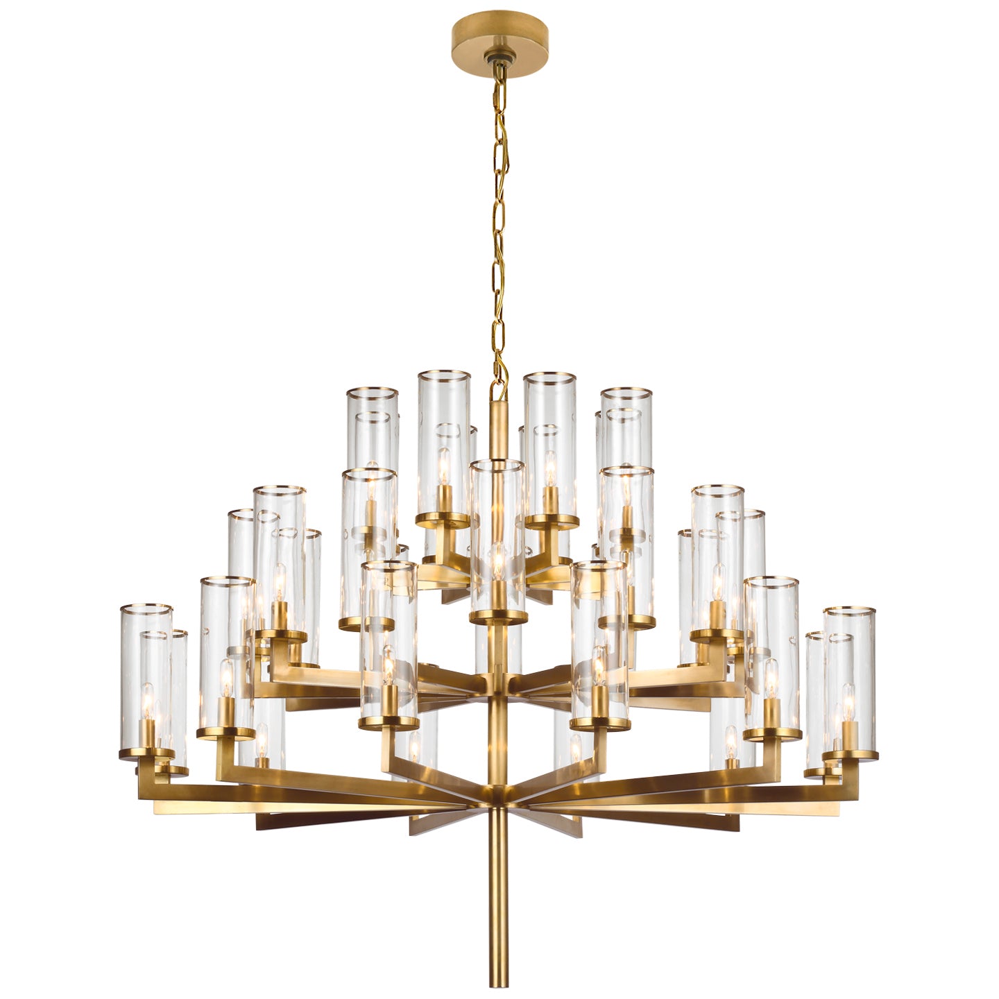 Visual Comfort Signature - KW 5202AB-CG - 32 Light Chandelier - Liaison - Antique-Burnished Brass
