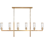 Visual Comfort Signature - KW 5203AB-CG - Six Light Linear Chandelier - Liaison - Antique-Burnished Brass