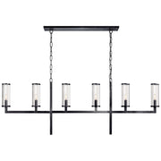 Visual Comfort Signature - KW 5203BZ-CG - Six Light Linear Chandelier - Liaison - Bronze
