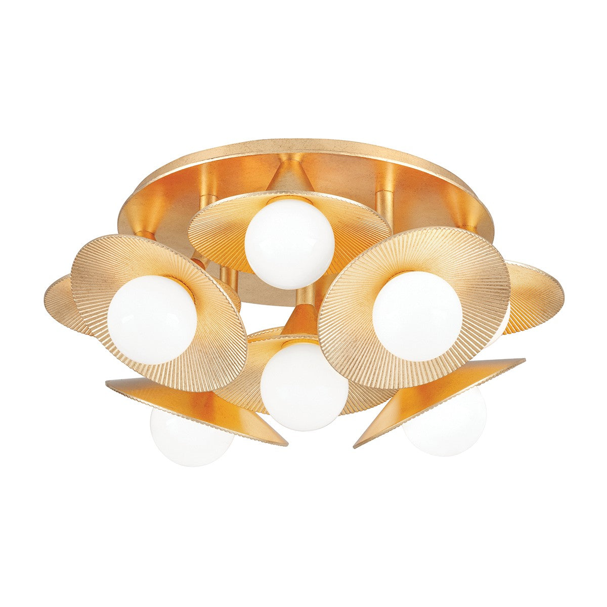 Corbett Lighting - 333-09-VGL - LED Semi Flush Mount - Emerald - Vintage Gold Leaf