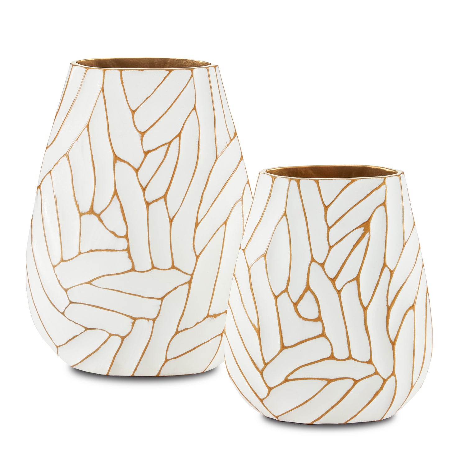 Currey and Company - 1200-0496 - Vase - White/Gold