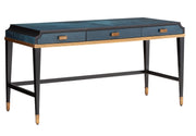 Currey and Company - 3000-0208 - Desk - Dark Sapphire/Caviar Black/Antique Brass