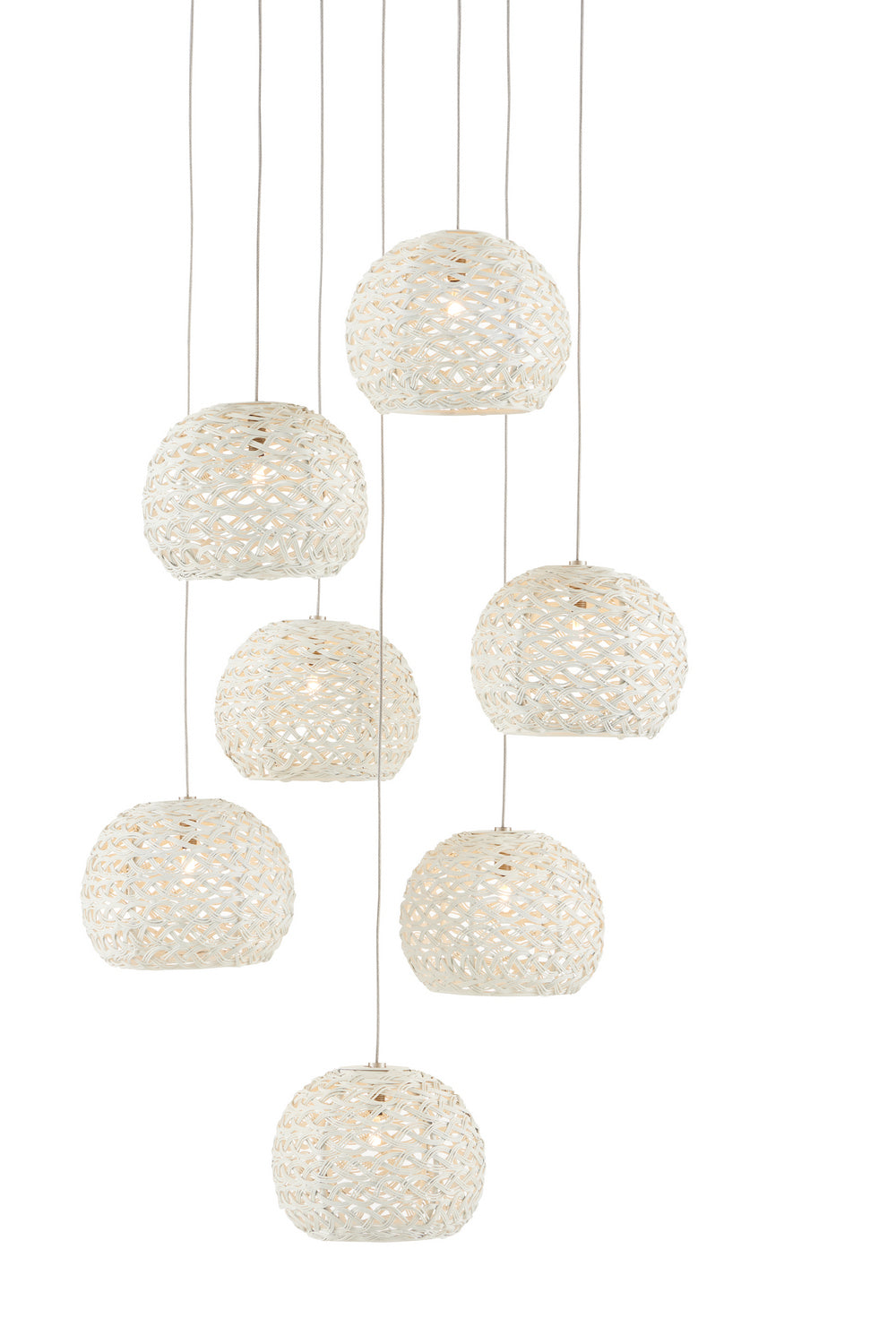 Currey and Company - 9000-0911 - Seven Light Pendant - Sugar White