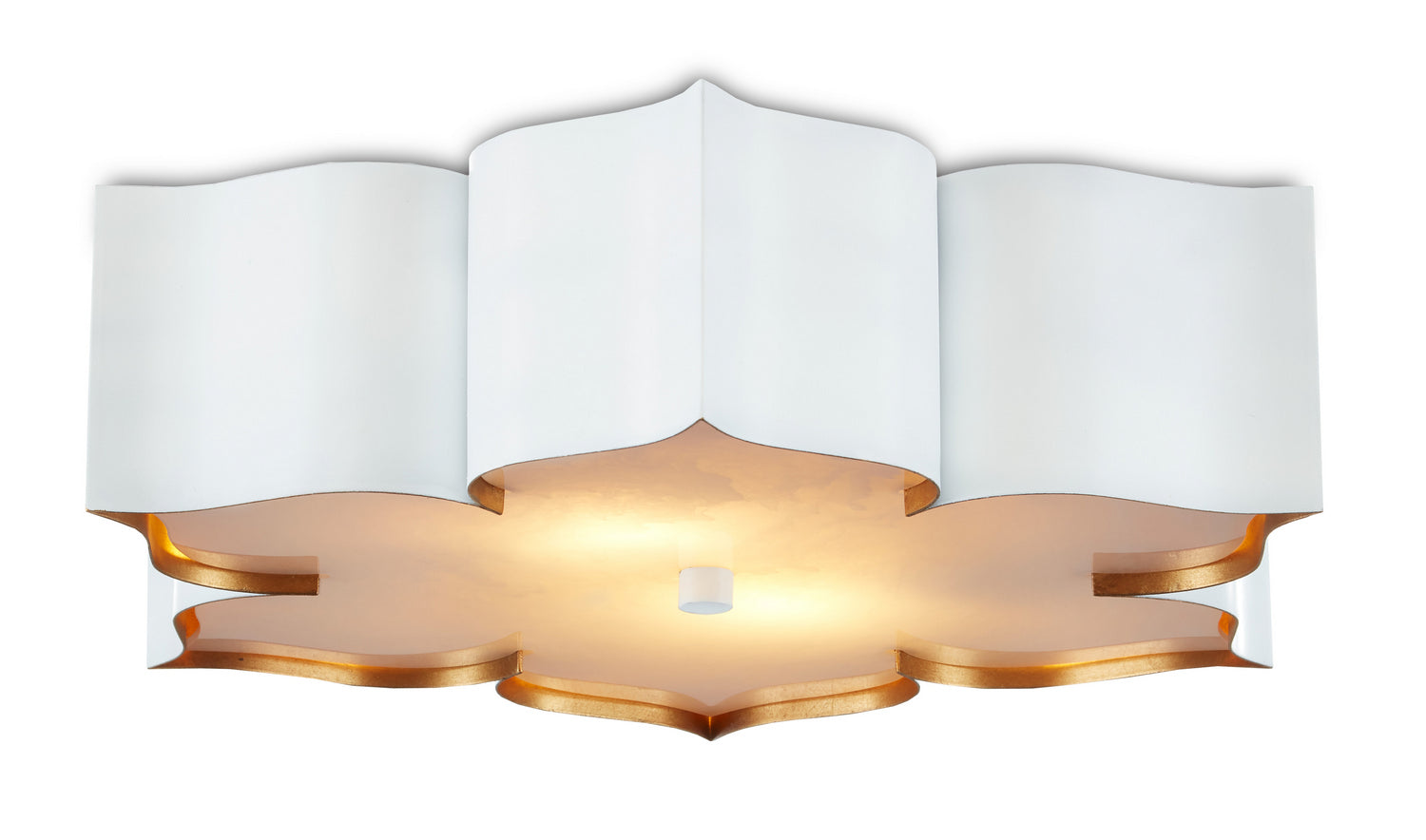 Currey and Company - 9999-0059 - Two Light Flush Mount - Sugar White/ Contemporary Gold
