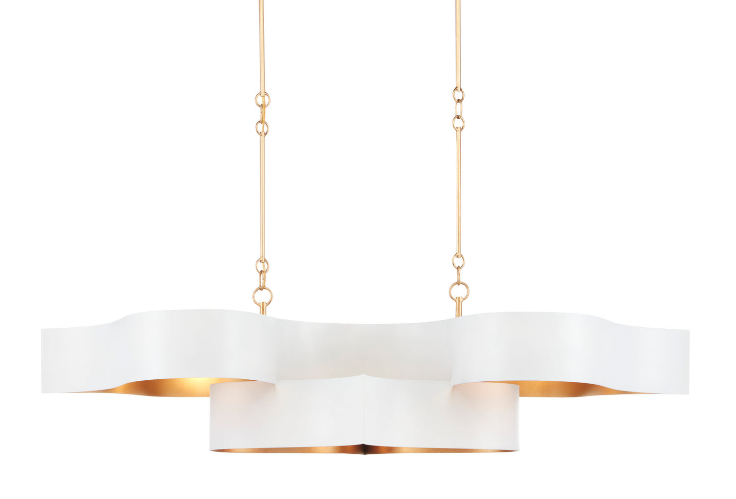 Currey and Company - 9000-0854 - Six Light Chandelier - Sugar White/Contemporary Gold Leaf