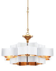 Currey and Company - 9000-0857 - Six Light Chandelier - Sugar White/Contemporary Gold Leaf