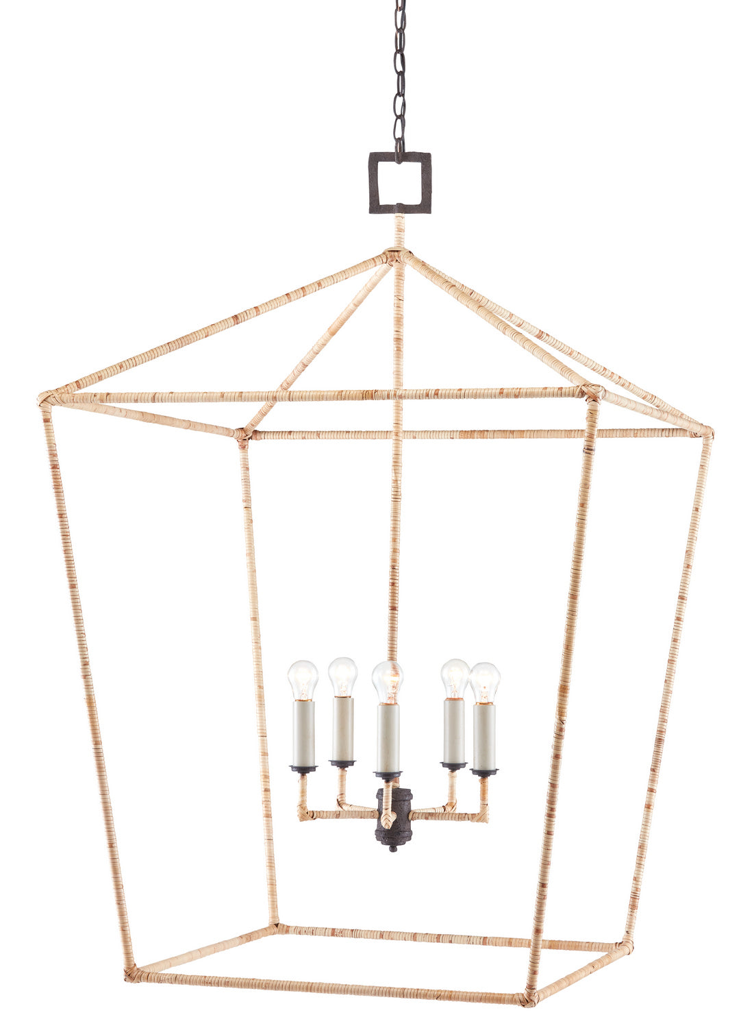 Currey and Company - 9000-0871 - Five Light Lantern - Molé Black/Natural