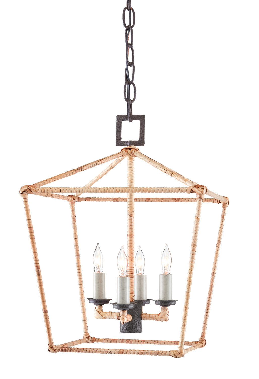 Currey and Company - 9000-0873 - Four Light Lantern - Molé Black/Natural