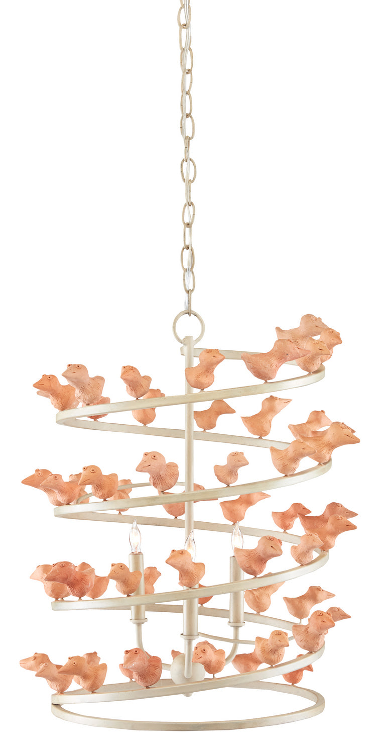 Currey and Company - 9000-0876 - Three Light Chandelier - Flaxen
