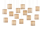 Currey and Company - 9000-0892 - 15 Light Pendant - White/Antique Brass