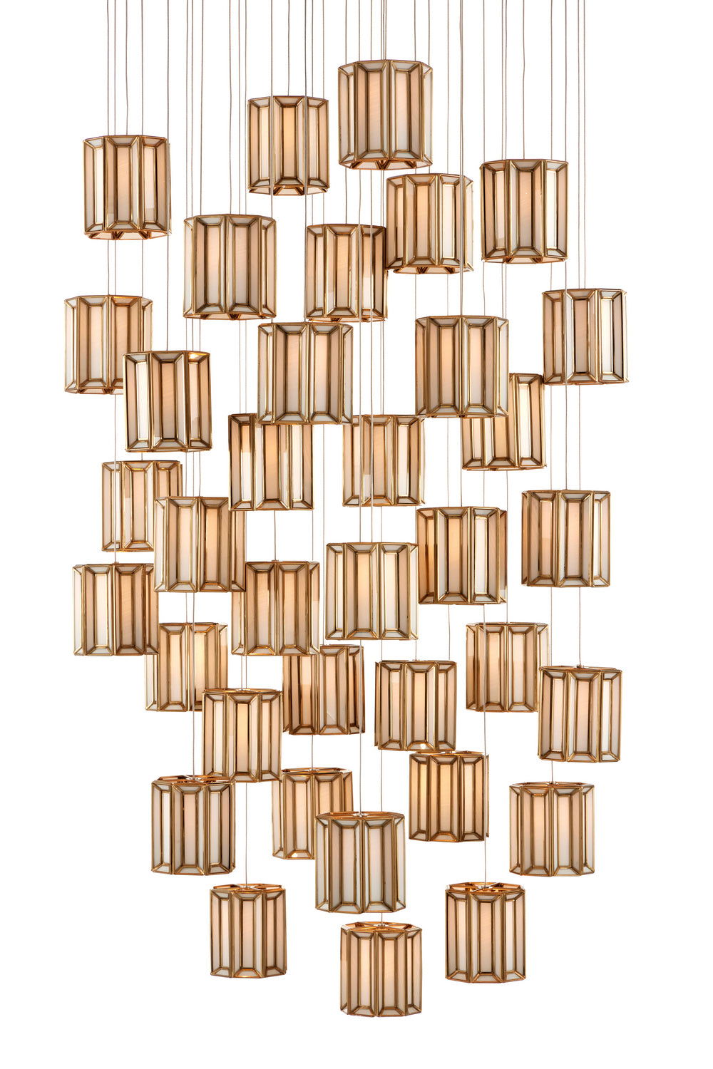 Currey and Company - 9000-0894 - 36 Light Pendant - White/Antique Brass