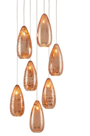 Currey and Company - 9000-0904 - Seven Light Pendant - Copper