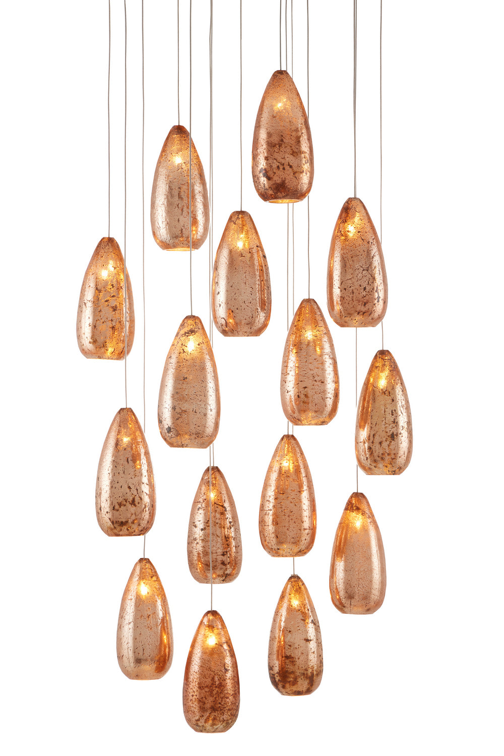 Currey and Company - 9000-0905 - 15 Light Pendant - Copper