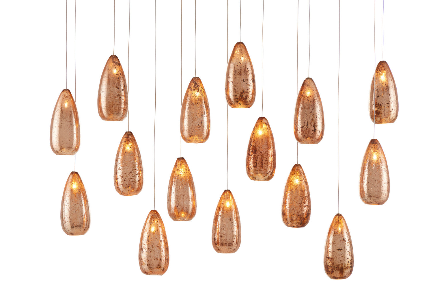 Currey and Company - 9000-0906 - 15 Light Pendant - Copper