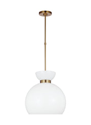 Visual Comfort Studio - KSP1021BBSMG - One Light Pendant - Londyn - Burnished Brass with Milk White Glass