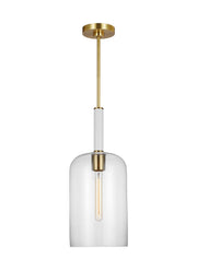 Visual Comfort Studio - KSP1051BBSGW - One Light Pendant - Monroe - Burnished Brass