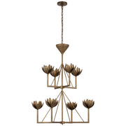 Visual Comfort Signature - JN 5005ABL - Eight Light Chandelier - Alberto - Antique Bronze Leaf