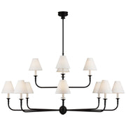 Visual Comfort Signature - TOB 5453AI/EBO-L - LED Chandelier - Piaf - Aged Iron and Ebonized Oak