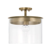 Capital Lighting - 246812AD - One Light Semi Flush Mount - Mason - Aged Brass