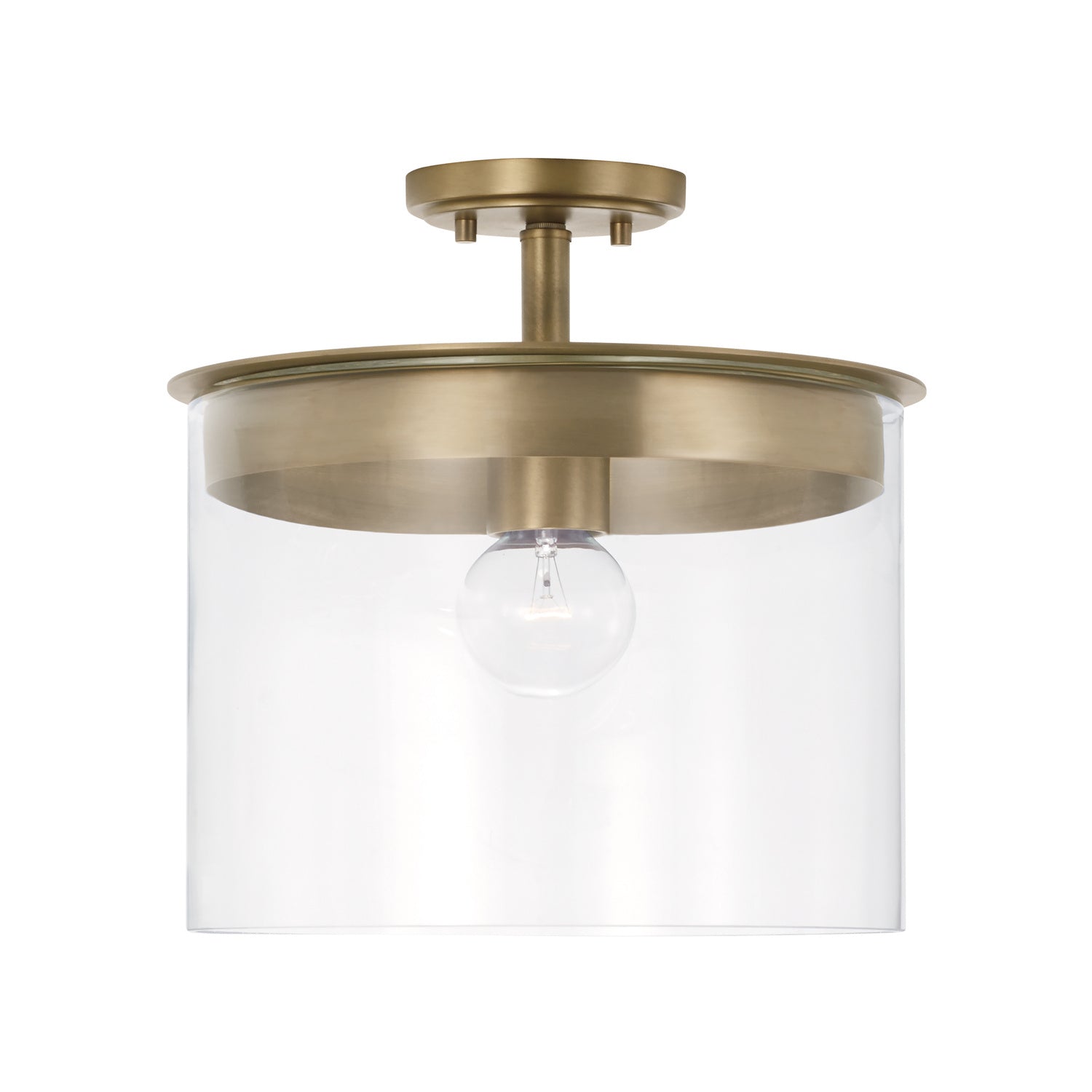 Capital Lighting - 246812AD - One Light Semi Flush Mount - Mason - Aged Brass