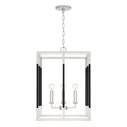 Capital Lighting - 544742NK - Four Light Foyer Pendant - Bleeker - Polished Nickel and Matte Black