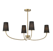 Meridian - M100104NB - Four Light Chandelier - Natural Brass