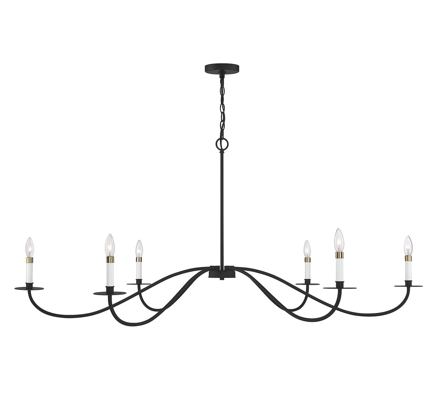 Meridian - M100105MBK - Six Light Chandelier - Matte Black