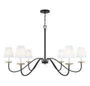 Meridian - M100106BNB - Six Light Chandelier - Black with Natural Brass Accents