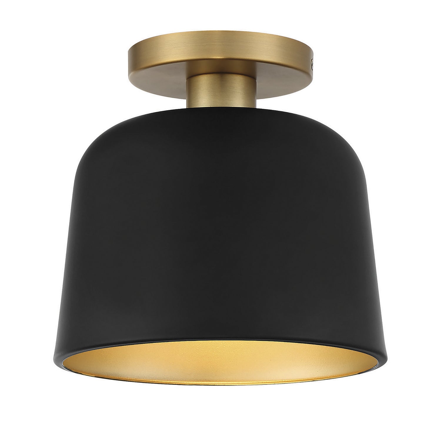 Meridian - M60067MBKNB - One Light Flush Mount - Matte Black with Natural Brass