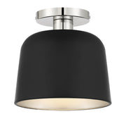 Meridian - M60067MBKPN - One Light Flush Mount - Matte Black with Polished Nickel
