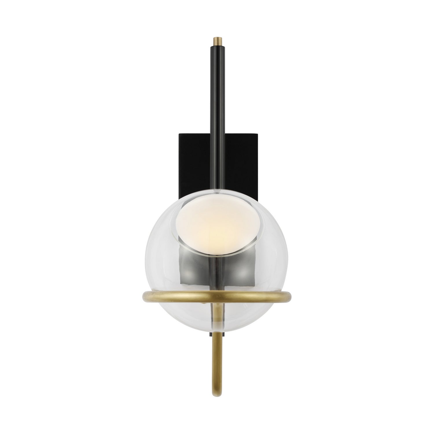 Visual Comfort Modern - 700WSCRBY18BNB-LED927-277 - LED Wall Sconce - Crosby - Glossy Black/Natural Brass