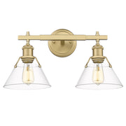 Golden - 3306-BA2 BCB-CLR - Two Light Bath Vanity - Orwell - Brushed Champagne Brass