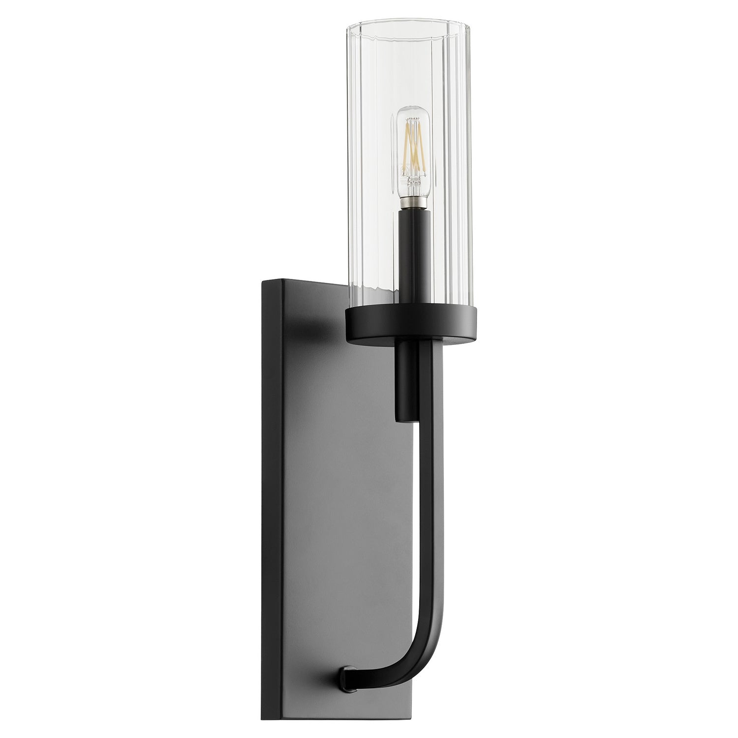 Quorum - 501-1-69 - One Light Wall Mount - Ladin - Textured Black|Clear Fluted Glass