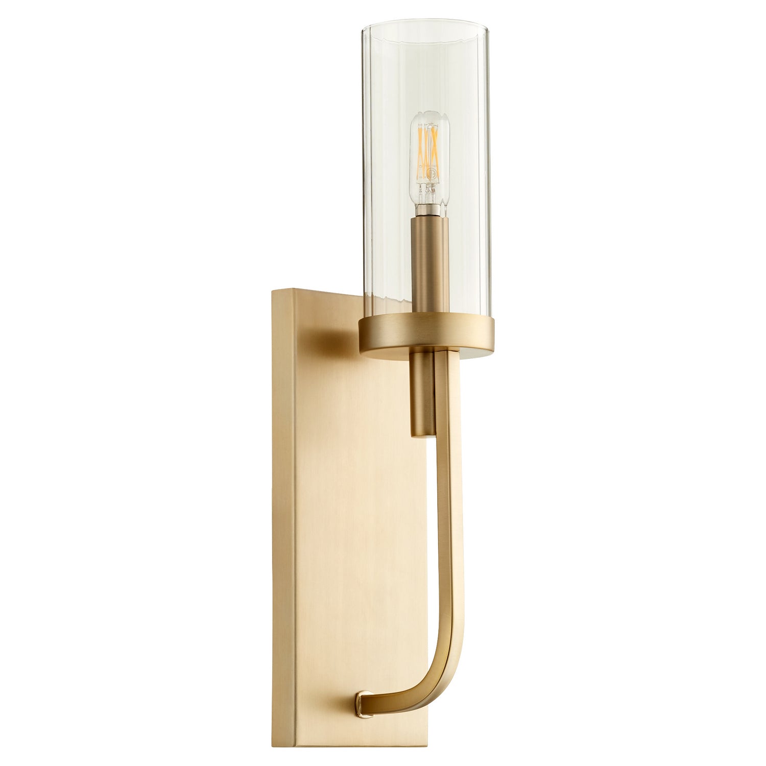 Quorum - 501-1-80 - One Light Wall Mount - Ladin - Aged Brass|Smoke Fluted Glass