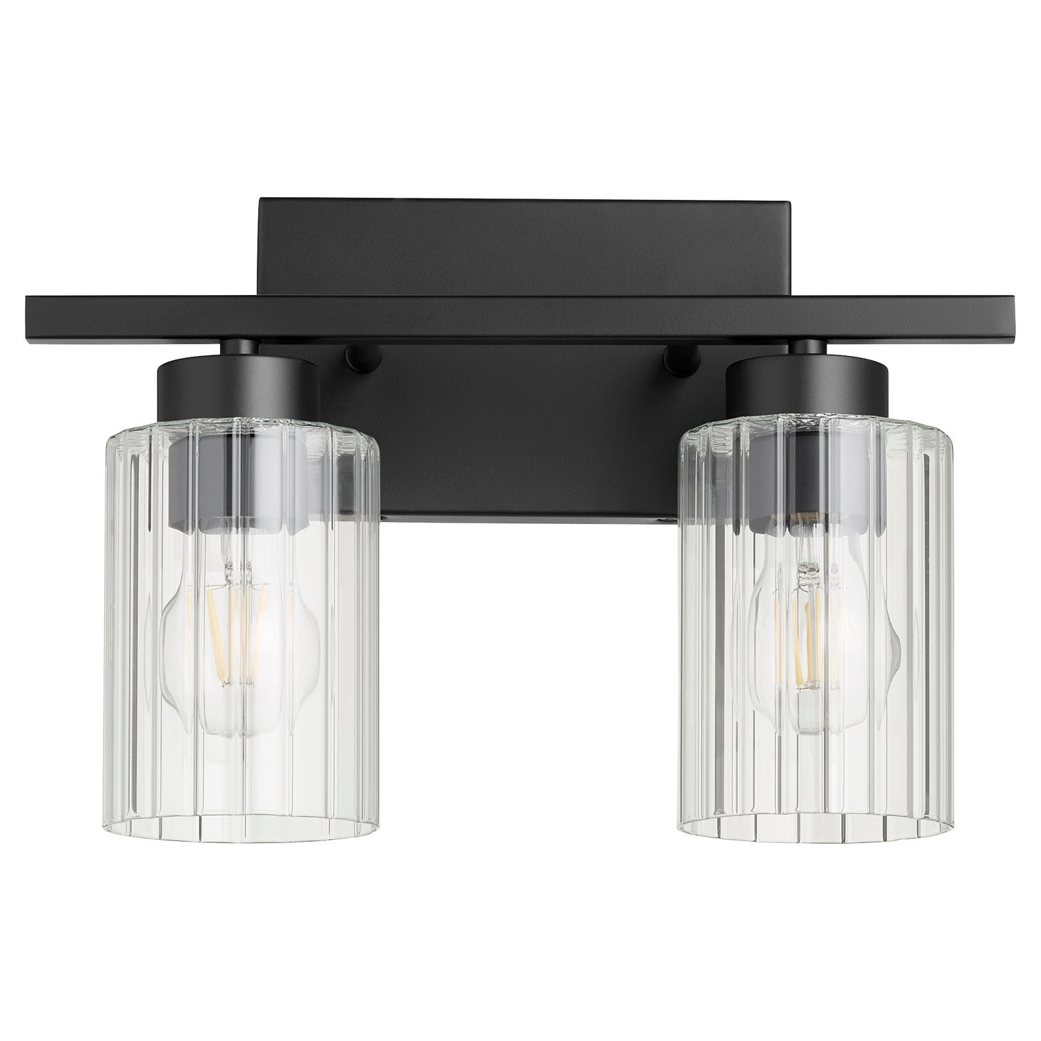 Quorum - 501-2-69 - Two Light Vanity - Ladin - Textured Black|Clear Fluted Glass