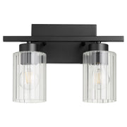 Quorum - 501-2-69 - Two Light Vanity - Ladin - Textured Black|Clear Fluted Glass